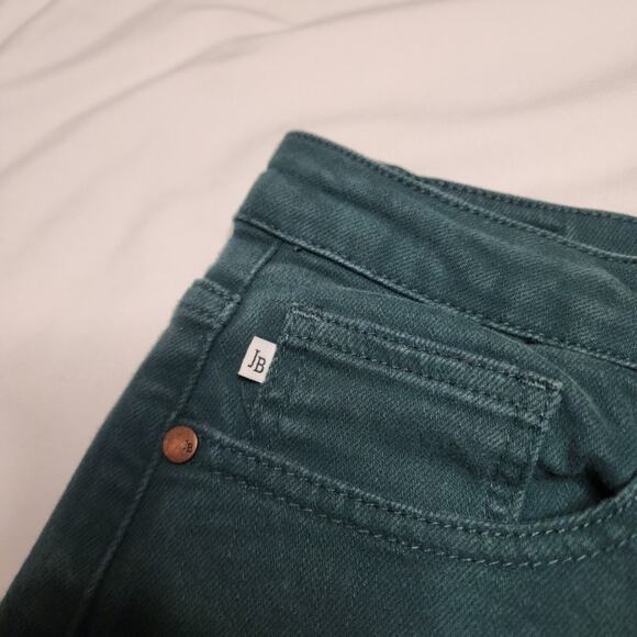 Judy Blue Womens Wide Leg Crop Jeans Sz 15/32 Green Raw Hem JB88104C Button Fly - Picture 6 of 8